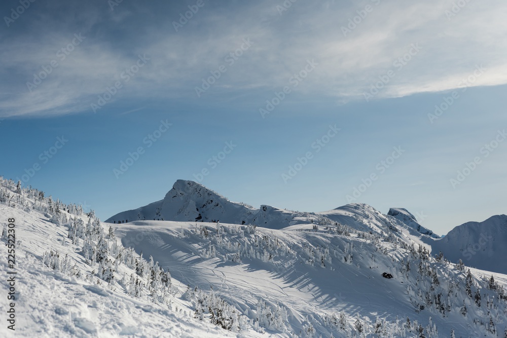 Snow capped mountains during winter Snow capped mountains during winter