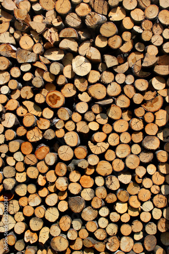 Stacked firewood as background