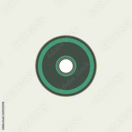 Weightlifting Or Power Lifting Plate Icon Flat Design.Vector Illustration