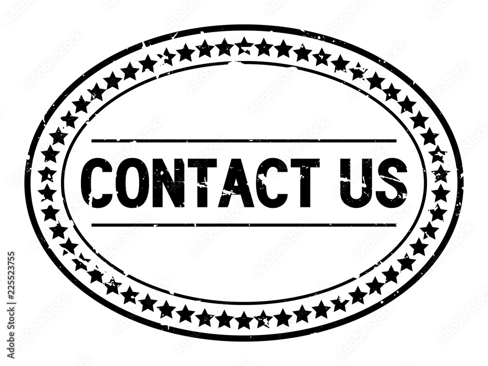 Grunge black contact us word oval rubber seal stamp on white background Grunge black contact us word oval rubber seal stamp on white background