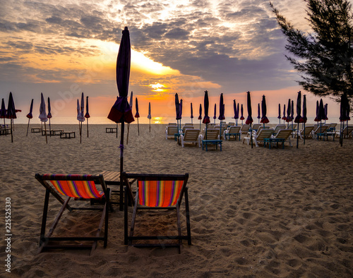 lovely chairs on the beach © Noppadol