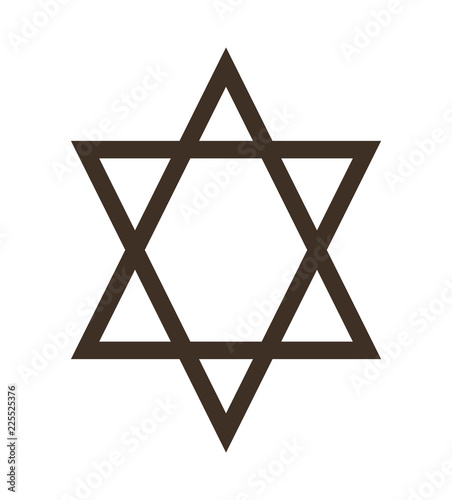Hebrew star symbol, isolated on white background