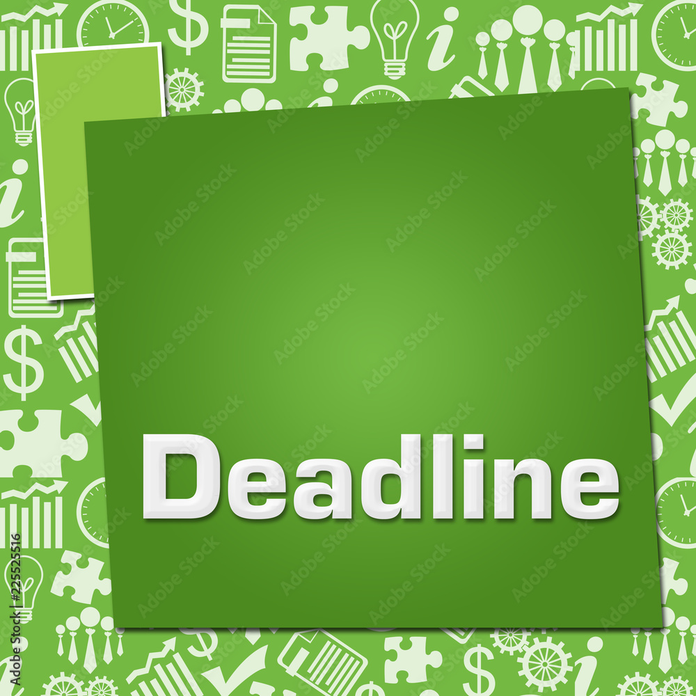 Fototapeta premium Deadline Business Symbols Texture Green Squares 