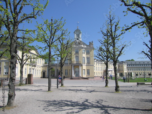 Tableau sur toile Seitenansicht Schloss Karlsruhe