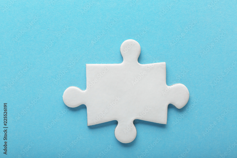 Piece of jigsaw puzzle on color background Piece of jigsaw puzzle on color background