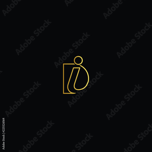 Clean Minimalist Initial Letter ID or DI Logo Design Using Letter D I