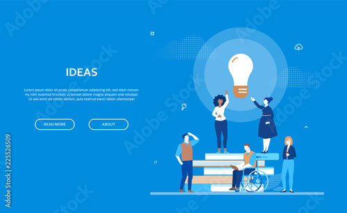 Bright ideas - flat design style colorful banner