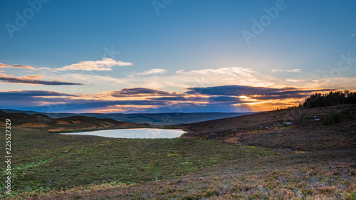 Harbottle Lake at Sunset / The small lake is located in the hills above the village of Harbottle which lies in Coquetdale inside the Northumberland National Park, within the Cheviot Hills © drhfoto