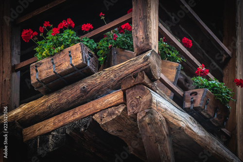 Walser balcony with flowers