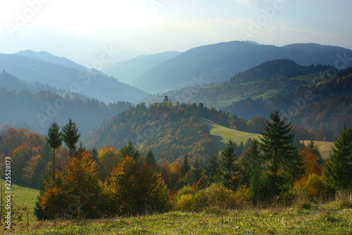 Autumn landscape in Carpathian mountains