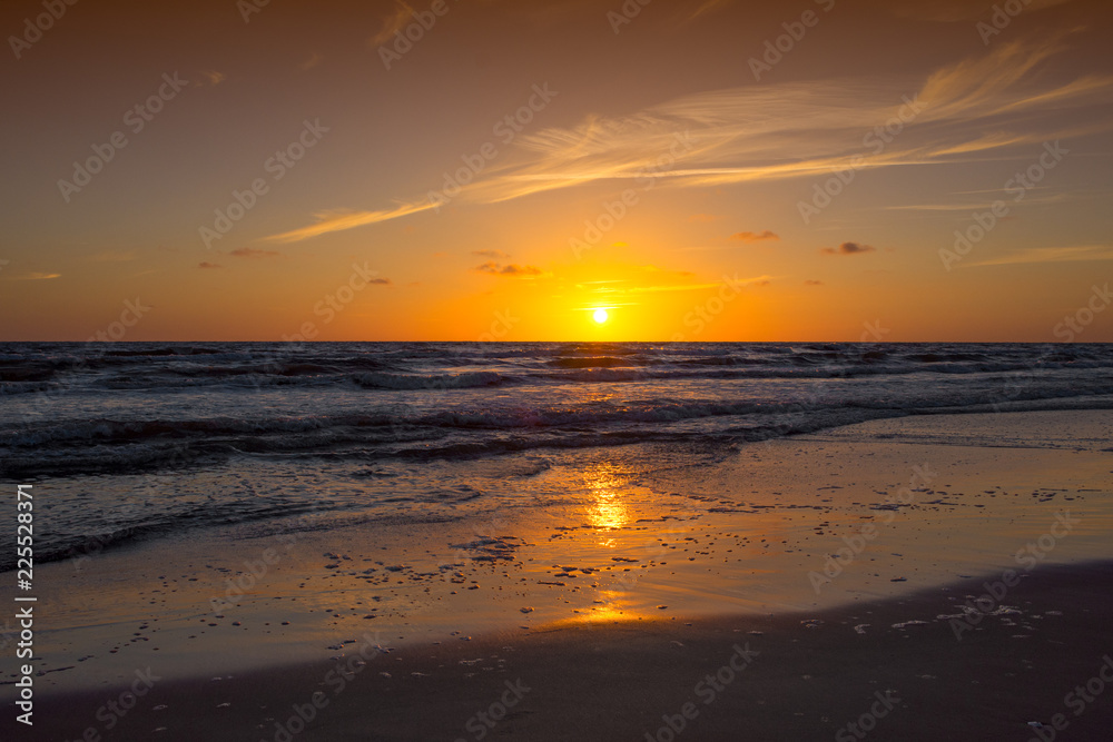 Amazing sunset over the beach