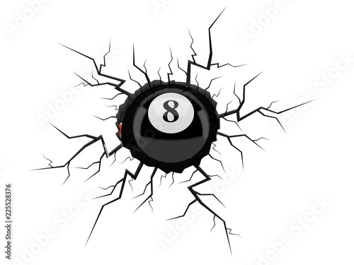 Tableau sur toile Pool balls inside cracked hole