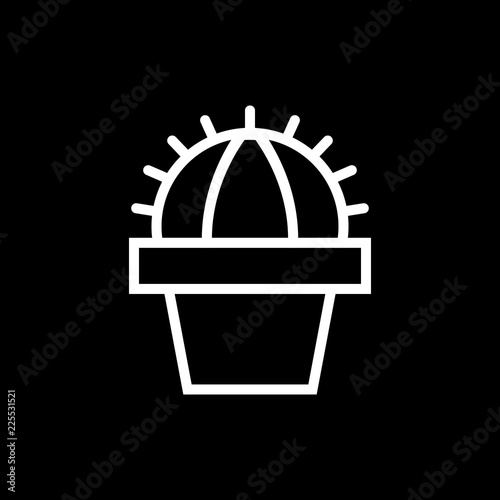Kaktus - Icon, Symbol, Piktogramm, Bildmarke, grafisches Element - schwarz, weiß - Web, Druck - Vektor
