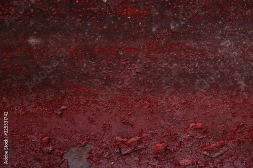 old moldy and painted red wall 2