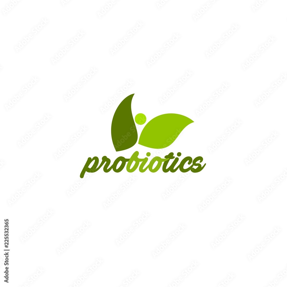 Probiotics logo. Bacteria logo. Concept of healthy nutrition ingredient for therapeutic purposes. Simple flat style trend modern logotype graphic design isolated Probiotics logo. Bacteria logo. Concept of healthy nutrition ingredient for therapeutic purposes. Simple flat style trend modern logotype graphic design isolated
