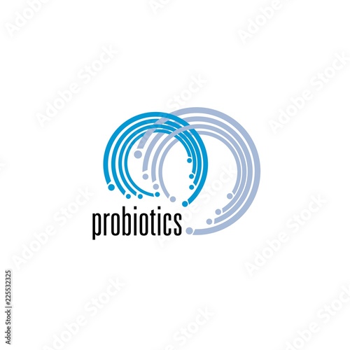 Probiotics logo. Bacteria logo. Concept of healthy nutrition ingredient for therapeutic purposes. Simple flat style trend modern logotype graphic design isolated