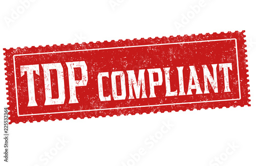 TDP compliant sign or stamp