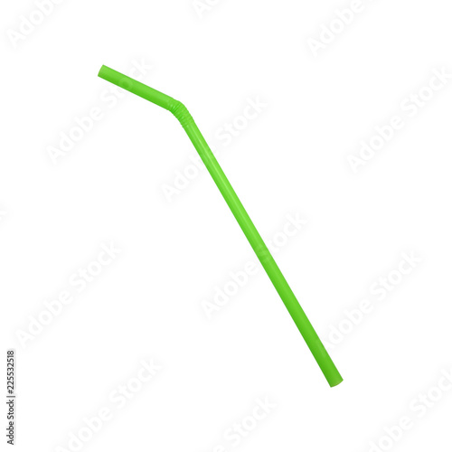straw plastic drinking on white background with clipping