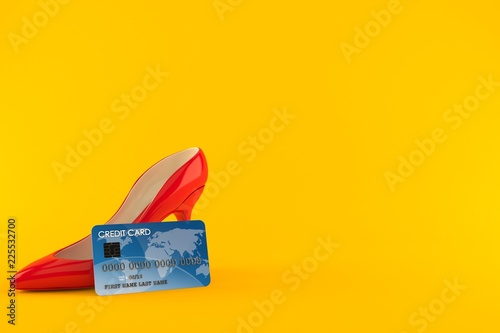 High heel with credit card