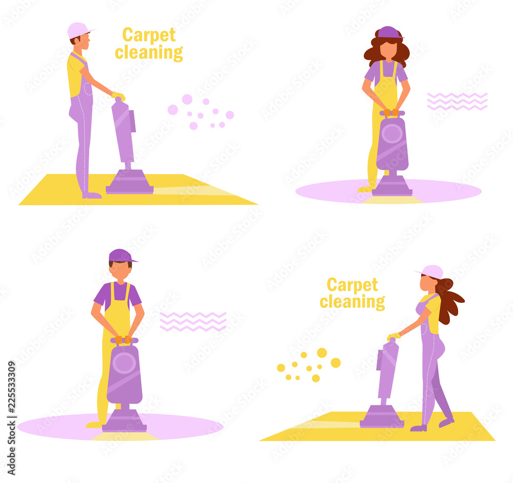 Carpet cleaning Vector. Cartoon. Isolated art Work Person Carpet cleaning Vector. Cartoon. Isolated art Work Person