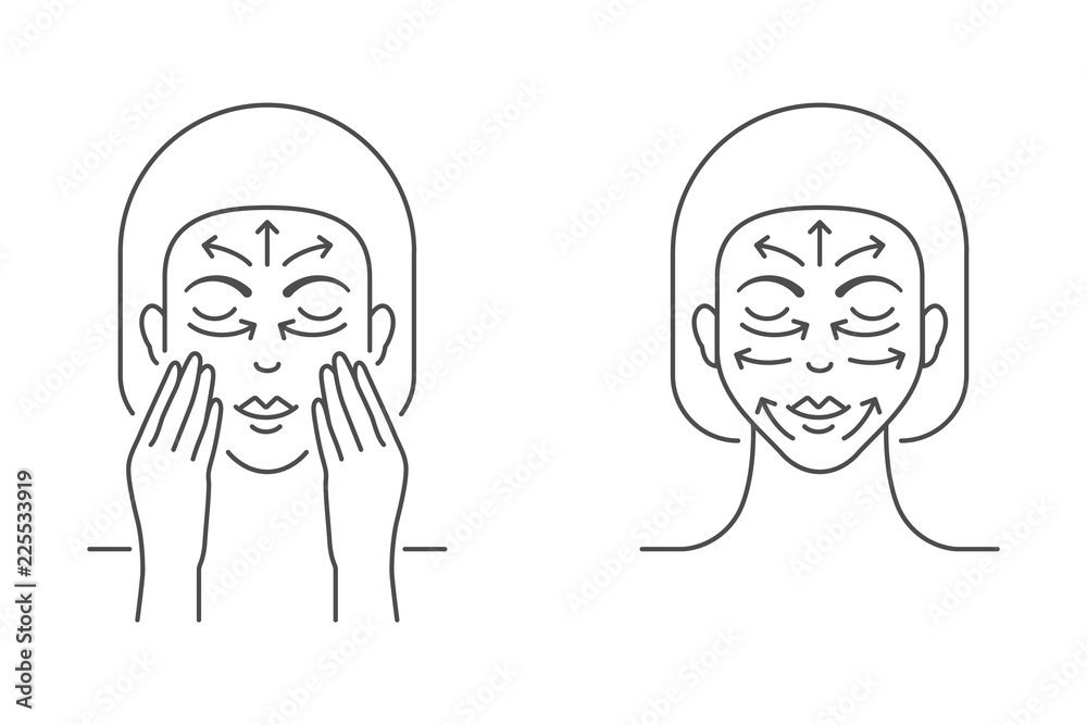 Facial massage illustration