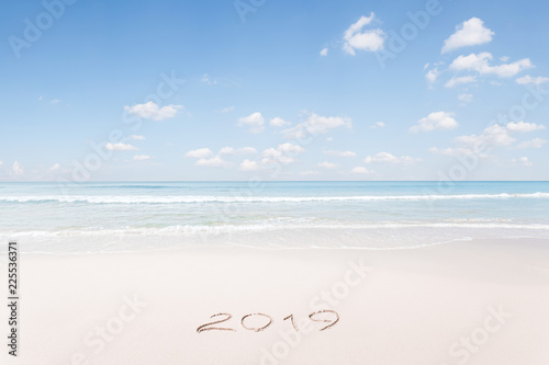 View of nice Christmas and  new year theme  tropical beach 