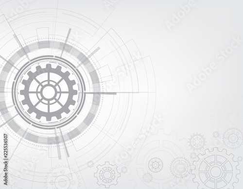 Abstract gear wheel mechanism on technology background. Vector illustration