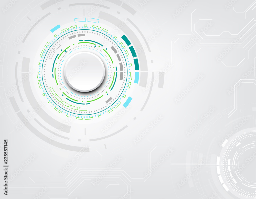 Abstract white circle with various technological design,vector illustration.