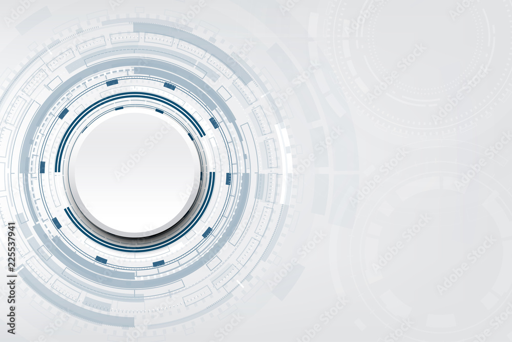 Obraz premium Abstract white circle with various technological design,vector illustration.