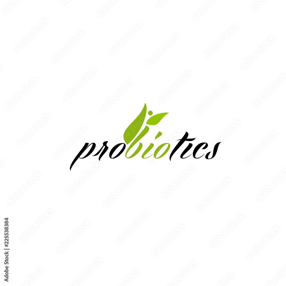Probiotics logo. Bacteria logo. Concept of healthy nutrition ingredient for therapeutic purposes. Simple flat style trend modern logotype graphic design isolated Probiotics logo. Bacteria logo. Concept of healthy nutrition ingredient for therapeutic purposes. Simple flat style trend modern logotype graphic design isolated
