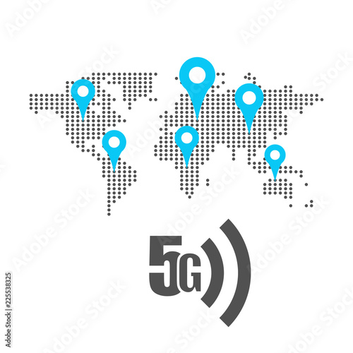 5g network global Earth Communications network map of the world