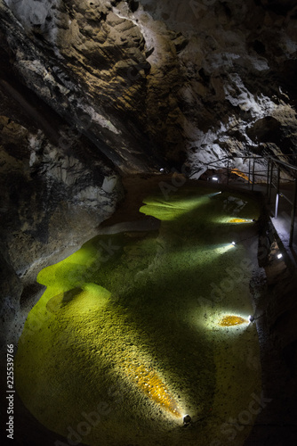 Lake in Belianska cave, Slovakia photo