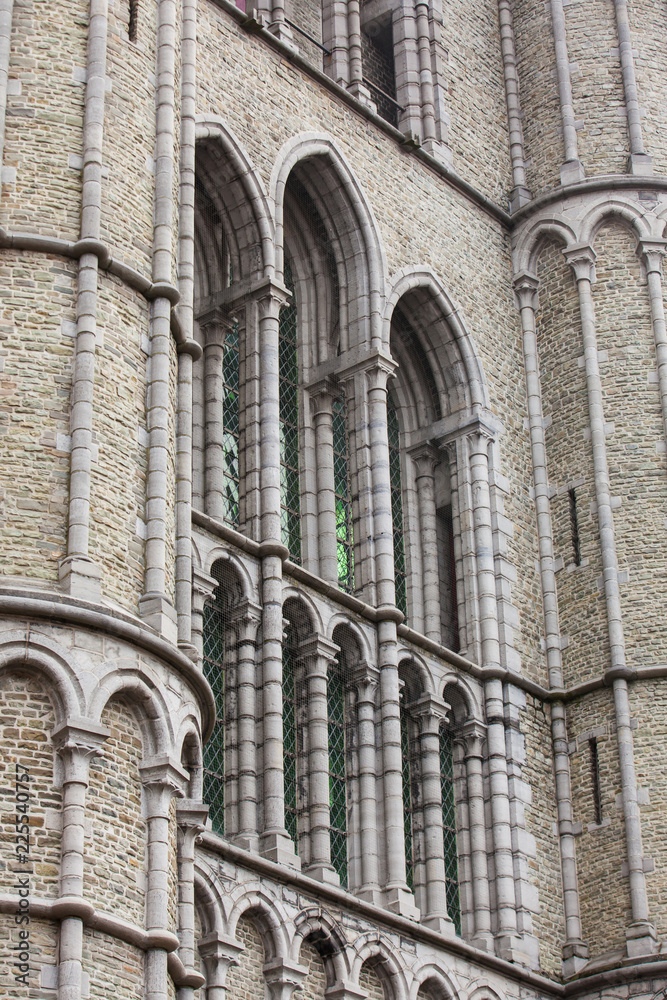 Details of the beautiful architecture in the historical town of Bruges