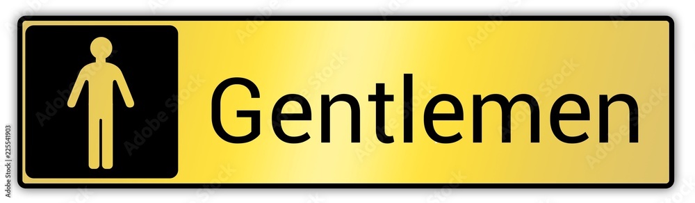 Panneau en anglais: Toilettes pour hommes et femmes, wc mixtes et unisexe - panneau pour salle de bain, toilettes et autres commodités texture en métal doré Panneau en anglais: Toilettes pour hommes et femmes, wc mixtes et unisexe - panneau pour salle de bain, toilettes et autres commodités texture en métal doré
