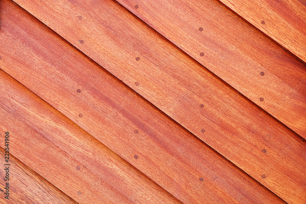 Naklejka premium Wood texture. Fragment of a wooden modern house wall