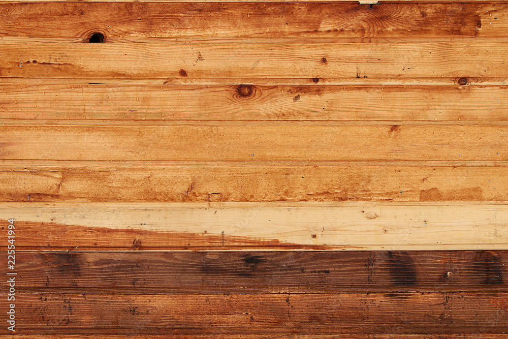 Fototapeta premium Wood texture. Fragment of a wooden modern house wall