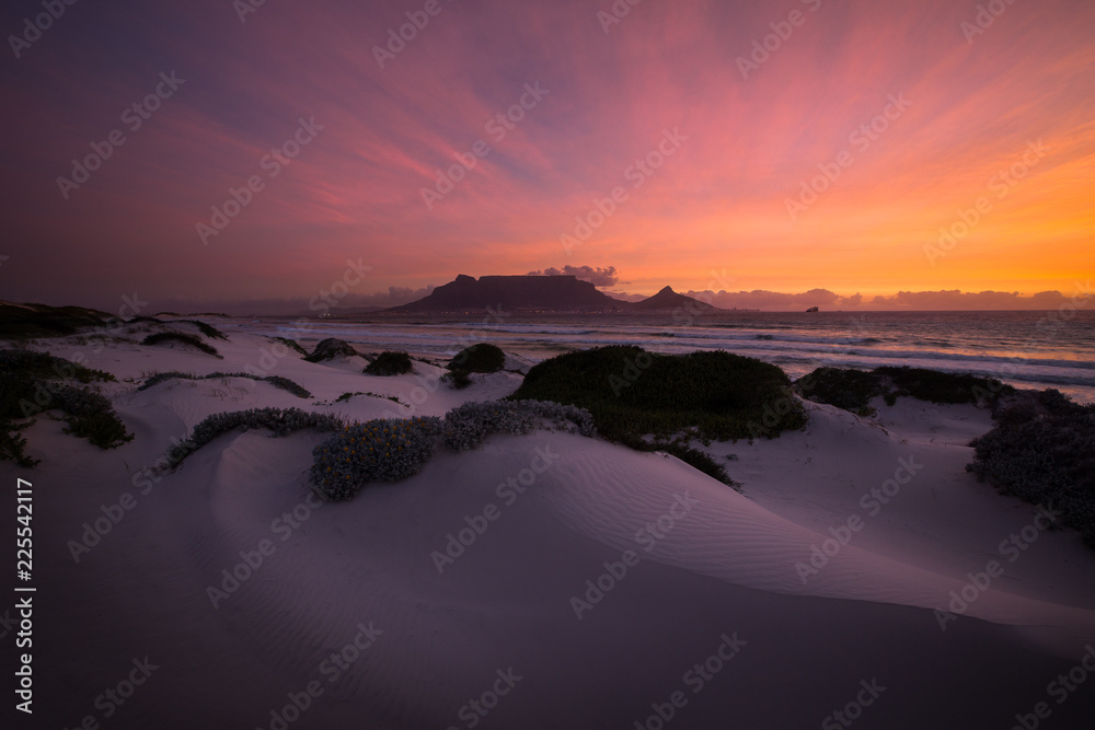 Cape Town Table Mountain Ocean Sunset