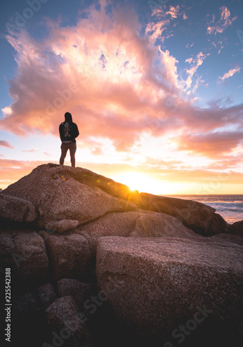 Cape Town Beach sunset man
