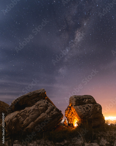 Camping under stars