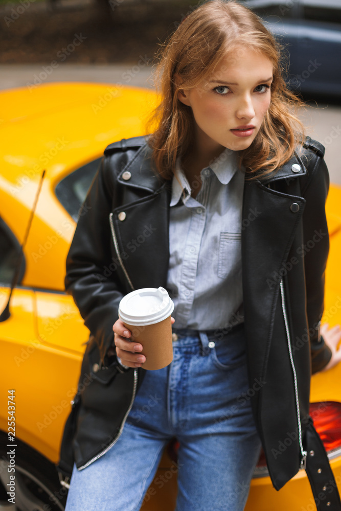 Sports girl shop leather jacket