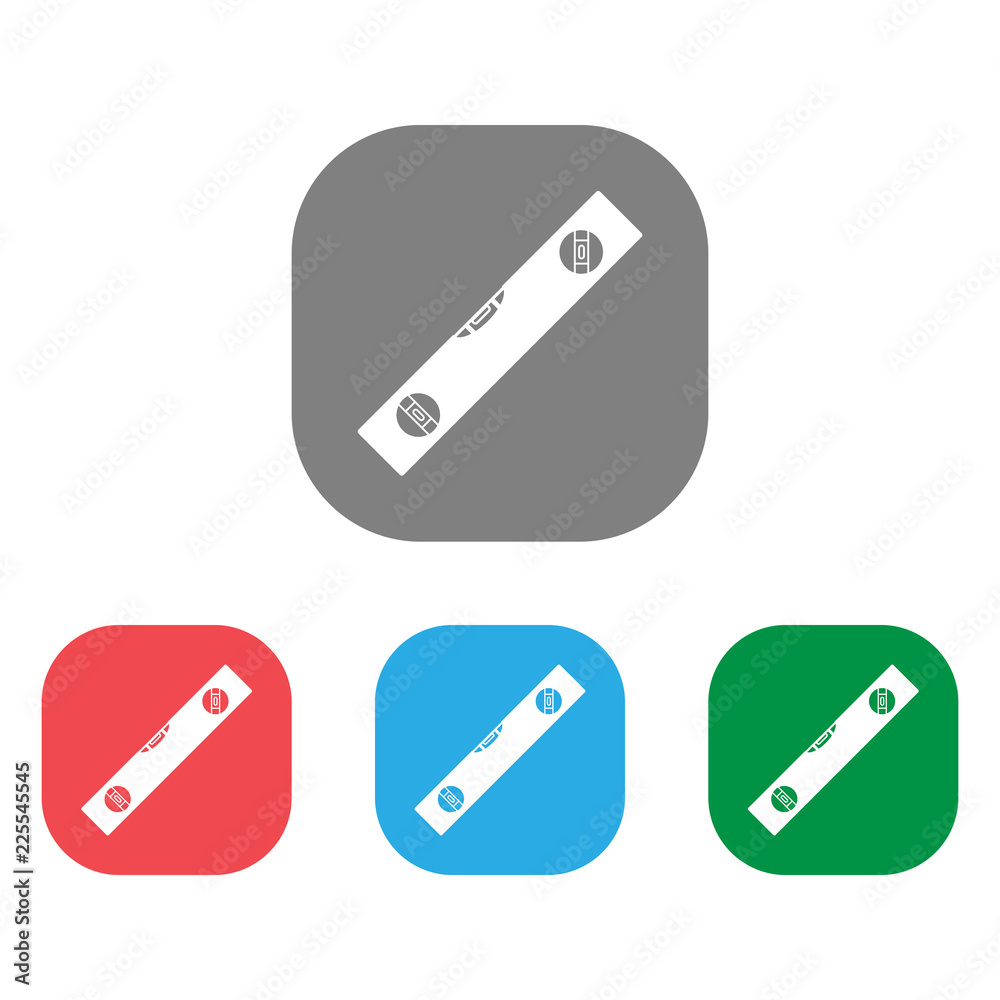 Building level icon. Bubble Level. Vector illustration, flat design. Building level icon. Bubble Level. Vector illustration, flat design.
