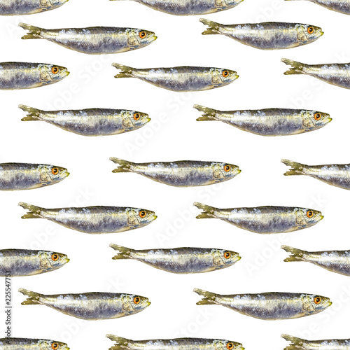 Anchovies Group Seamless Pattern
