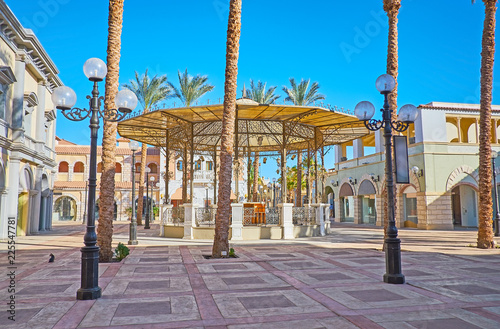 The shady pavilion in shopping street, Sharm El Sheikh, Egypt photo