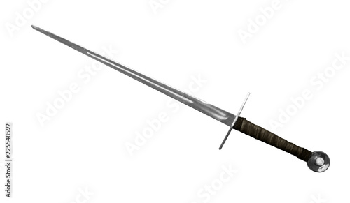 Medieval sword isolated on white. © Mushy