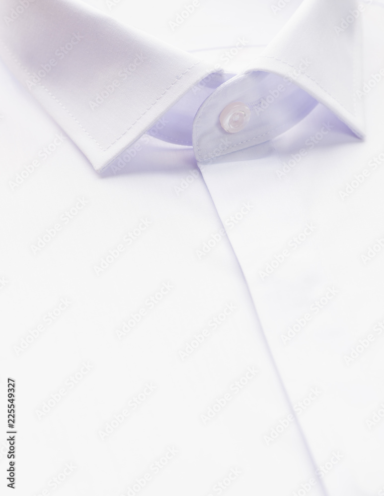white shirt with focus on collar and button, close-up white shirt with focus on collar and button, close-up