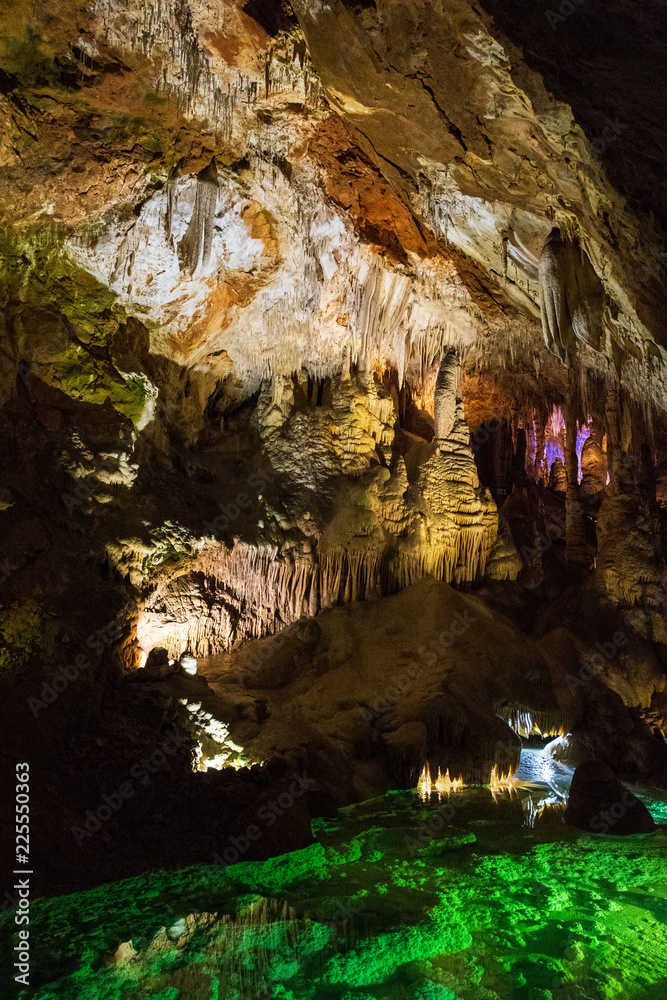 view of stalactites and stalagmites in Cave LES GRANDES CANALETTES