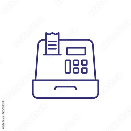 Cash register line icon. Cashdesk, purchase, store. Shopping concept. Vector illustration can be used for topics like retail, consumerism, business photo