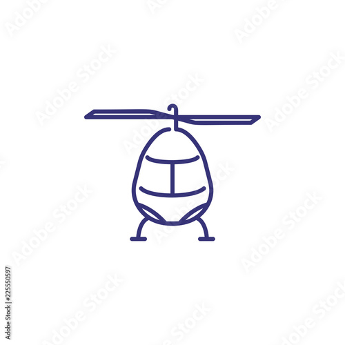 Helicopter line icon. Aircraft, emergency, private vehicle. Transport concept. Vector illustration can be used for topics like transportation, air travel, aviation