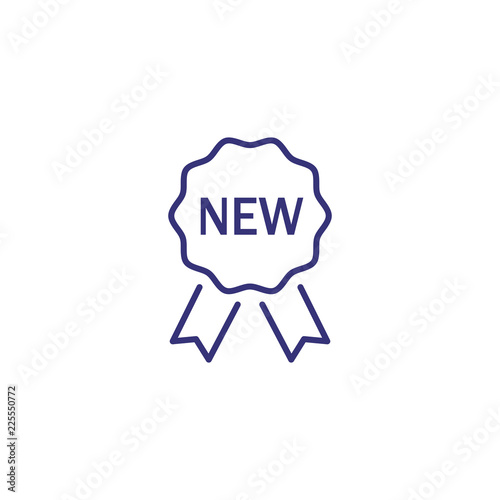 New badge line icon. New product, novelty, new collection. Shopping concept. Vector illustration can be used for topics like retail, consumerism, promotion