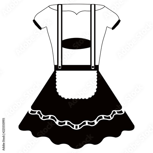 Traditional oktoberfest dress icon for women. Vector illustration design